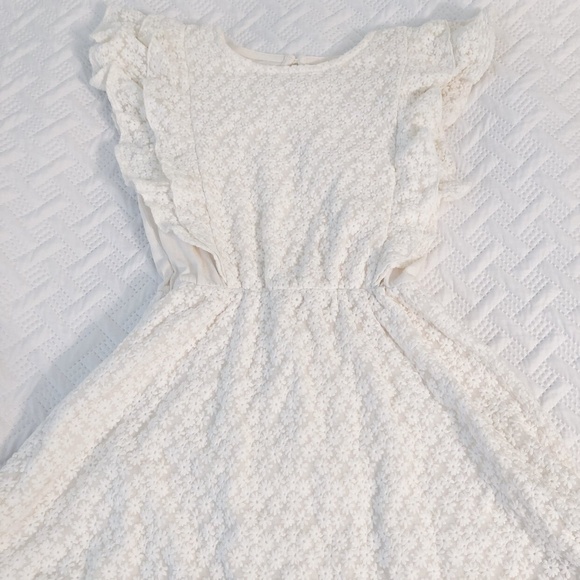 Gap Kids Mesh Embroidered Flower White Sleeveless Dress Size L - Picture 1 of 5